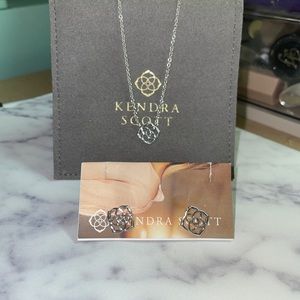 KENDRA SCOTT Silver Logo Necklace and Earring Set